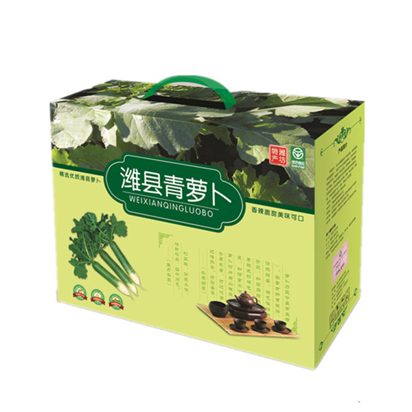 綠色瓦楞紙箱農(nóng)產(chǎn)品蘿卜效果圖